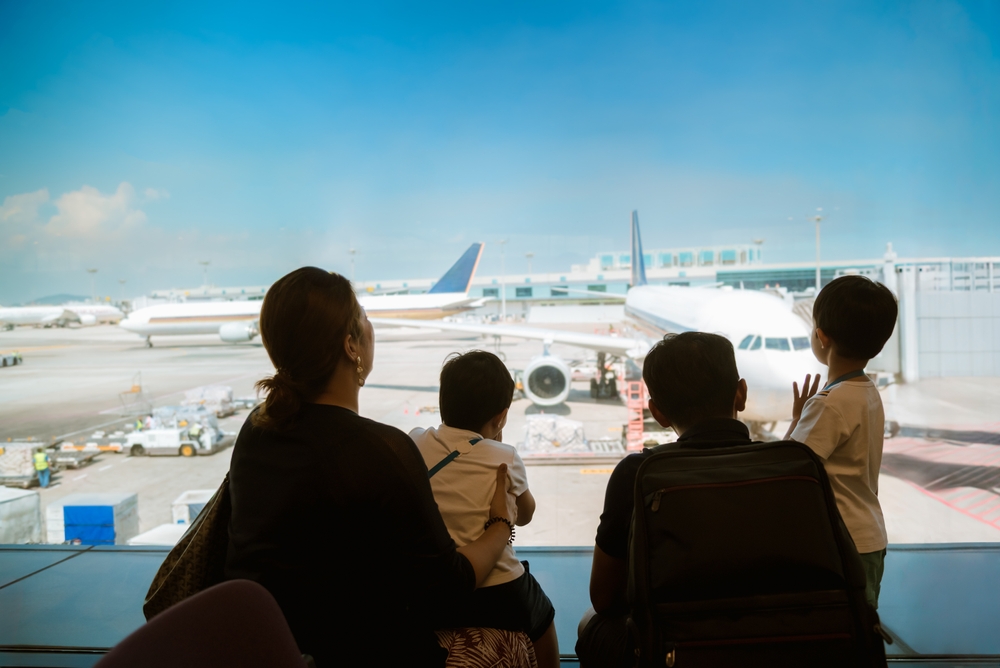 A family at an airport